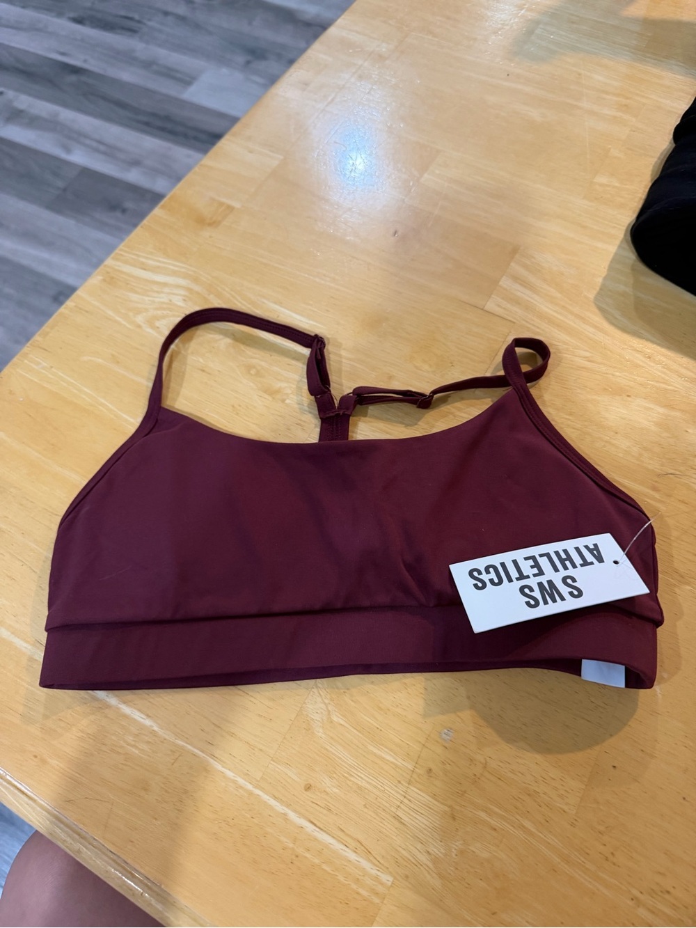 SMS Athletics Women's Burgundy Strappy Swim Top